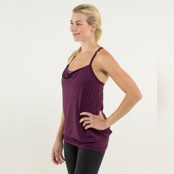 Lululemon C.Y.B Tank Plum Wee Space Plum Built-In Shelf Bra Size 4 - Picture 2 of 14